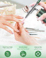 Kit aérographe portable sans fil rechargeable en ABS pour nail art, maquillage et décoration de gâteaux, fabriqué en Chine