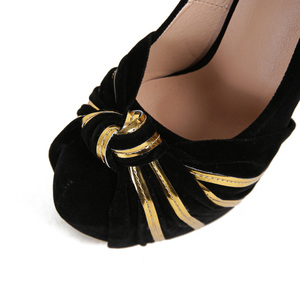 รองเท้าส้นสูงผู้หญิงแบบใหม่ปี 2024 ส้นสูง 16 ซม. กันน้ำ พร้อมพื้นรองเท้าแบบหนา ส้นสีทอง สายรัดข้อเท้าแบบบาง เปิดนิ้วเท้า คอลเลคชั่นฤดูร้อนสุดเซ็กซี่ ไซส์ 35-42 - Product Image 5