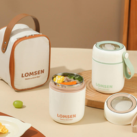 Contenant Alimentaire Isotherme Portable 450 ml, Bocal à Soupe ou Petit-Déjeuner en Acier Inoxydable 304 avec Cuillère et Sac Isotherme