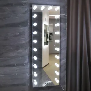 高品质卧室壁挂式全长度梳妆镜配好莱坞灯泡