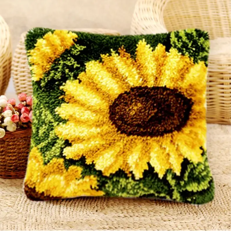 Il cuscino fai da te personalizzato crea il tuo gancio di chiusura fatto a mano con gancio di girasole e kit di chiusura con tela stampata