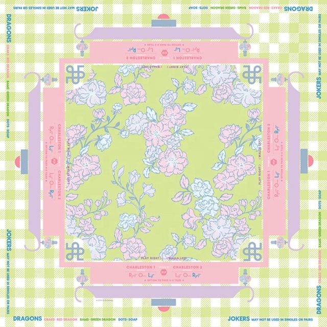 Elegant Floral Neoprene Mahjong Mat: Non-Slip Smooth Surface, Perfect for American Mahjong & Home Game Table Use