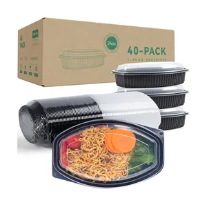 24Oz Plástico Microondas Seguro 1 Compartimentos Refeição Prep Container Embalagem De Armazenamento De Alimentos Durável Para Ir Takeaway Food Box