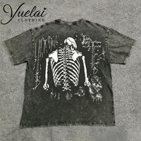 T-shirts pour hommes en coton 100% avec logo personnalisé, service OEM, style vintage délavé, coupe ample, tendance et décontractée pour l'été