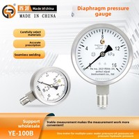 Stainless Steel Diaphragm Pressure Gauge YE-100B High Overpressure KPa Differential Shock-Resistant Single Natural Gas Mainland