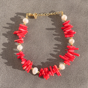 INS Style gros Beachy vacances <span class=keywords><strong>corail</strong></span> perle d'eau douce pierre perle colliers mode à la main première fête des mères bijoux - Product Image 6