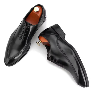 Chaussures Oxford pour homme en cuir véritable de style italien haut de gamme, faites à la main, pour mariage, brodées, légères, à enfiler, pour l'automne - Product Image 4