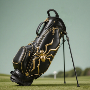 กระเป๋าใส่ไม้กอล์ฟแบบขาตั้งระดับไฮเอนด์ รุ่นสั่งทำพิเศษ สีดำทองลายแมงมุม - Product Image 4