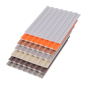 Modern Çizgili Bambu Kömürü Elyafı WPC Duvar Panelleri Su Geçirmez Ses Yalıtımlı Metal Yüzey Ahşap Arka Plan Banyo Merdiveni - Product Image 3