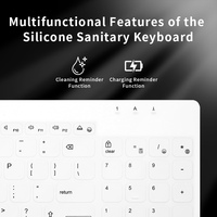 Nouveau clavier médical industriel sans fil à membrane en silicone, étanche IP68, trois modes, type C, pour hôpital