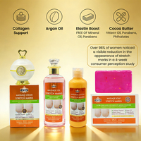 Coffret de massage bio pour femmes – Réduit l'apparence des vergetures – Collagène, huile d'argan, élastine, beurre de cacao – Raffermit la peau