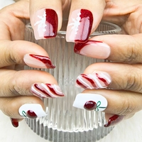 Uñas a presión estilo navideño cuadrado corto reutilizable fábrica al por mayor