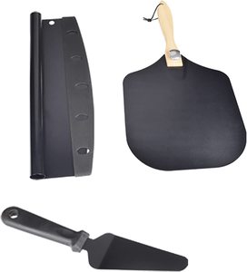 Einfache Lagerung Backwerk zeuge leichter Pizzas ch neider Holzgriff schwarz Antihaft faltbare Pizzas chale Aluminium <span class=keywords><strong>Pizza</strong></span> Peel Set - Product Image 2