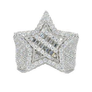 Anillo de Joyería Personalizado de Moda, Plata 925, Oro 10k, 14k, 18k, Doble Estrella, Baguette, VVS, Moissanita, Diamante, Anillo Hip Hop para Hombre y Mujer - Product Image 6