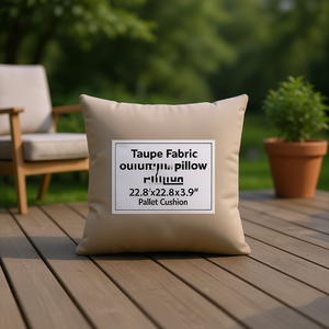 Coussin d'extérieur taupe 22,8x22,8x3,9 pouces, carré, en tissu, pour palette, résistant à l'eau, toutes saisons - Product Image 2