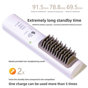 USB Rechargeable <b>Brush</b> Comb Large Capacity Battery Wireless Straightener <b>Brush</b> - Product Image 4