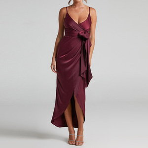 Wrap Dress - Burgundy Maxi Wrap Dress