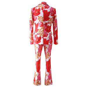 A5560 2024 Automne Floral Imprimé Slim Office Wear Femme Deux Pièces Pantalon Ensemble Femmes En Gros <span class=keywords><strong>Boutique</strong></span> <span class=keywords><strong>Dropshipping</strong></span> - Product Image 4