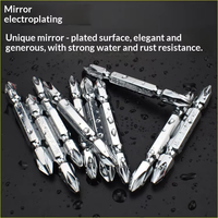 Embout de tournevis cruciforme PH2 double face en alliage S2 plaqué miroir 50 mm, embouts de perçage magnétiques trempés pour visseuse électrique