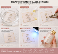 Étiquette personnalisée pour marque de soins de la peau OEM, en vinyle durable, avec feuille d'or rose, adhésive, imperméable, pour emballage cosmétique