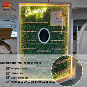 SMOOTH New Arrival Popular Champagne Wall <b>Backdrop</b> <b>Stand</b> With Led Neon Signs For Party Event Usage - Product Image 2