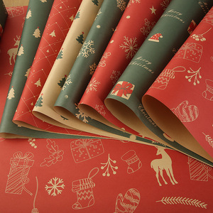 Christmas Wrapping <b>Paper</b> Reindeer <b>Pattern</b> Kraft <b>Paper</b> Gift Craft Packaging In Stock - Product Image 2