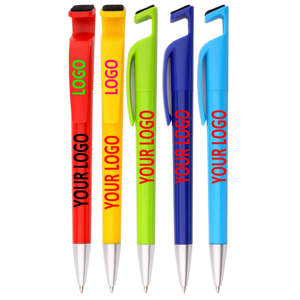Bolígrafo con logotipo personalizado multifuncional 4 en 1, bolígrafo Stylus con soportes para teléfono móvil y limpiadores de pantalla - Product Image 5