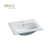 Semi-tersembunyi Vanity dengan One-Piece keramik Center Basin, untuk kamar mandi dan balkon