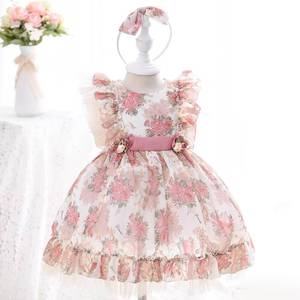 Robe Lolita pour bébé fille, en dentelle de chiffon de haute qualité, imprimé ange mignon, été - Product Image 1