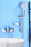 Robinet de salle de bain moderne à poignée unique en chrome poli pour montage mural Baignoire en cuivre