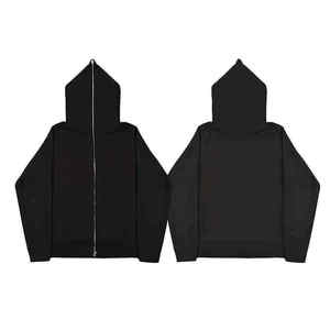 Unisex đầy đủ mặt Zip Up HOODIE Chất lượng tốt tùy chỉnh bông quá khổ mùa đông in kỹ thuật số Đồng bằng nhuộm - Product Image 4