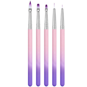 Juego de 5 Pinceles para Uñas con Degradado de Color, Pincel para <span class=keywords><strong>Gel</strong></span> de Extensión, Pincel para Exfoliar Uñas, para Salón de Belleza - Product Image 3