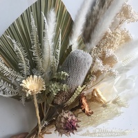 G-004 Trắng Kem Boho Khô Pampas Cỏ Palm Spear Flower Bó Khô Hoang Dã Hoa Bó Hoa Bảo Quản Vĩnh Cửu Bó Hoa