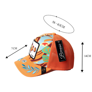 Cappello Trucker Bonie a 6 Pannelli, Traspirante, Impermeabile, con Ricamo sul Pannello Frontale, Unisex, Casual, Primavera-Estate, per Adulti - Product Image 1