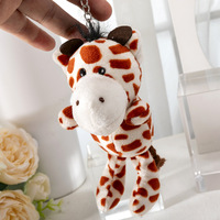 Porte-clés en peluche de dessin animé en gros, pendentifs animaux de la forêt et de la jungle, porte-clés animaux pour sac à dos, jouet en peluche