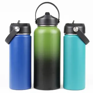 New Water Bottle Stainless Steel Double Wall Vacuum Insulated Flask Sports Bottle with Straw Lid 32 oz 40 oz Custom Logo