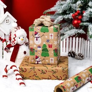 Christmas Gift <b>Wrapping</b> <b>Paper</b> Roll Kraft Snowman Candy Cane Design 17 In X 33 Ft Reversible Recyclable Packaging <b>Paper</b> - Product Image 6