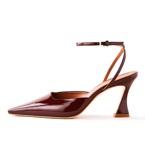 Escarpins à talons aiguilles et bout carré avec sangle à boucle pour femmes, robe de soirée de mariage personnalisée, dos nu - Product Image 1