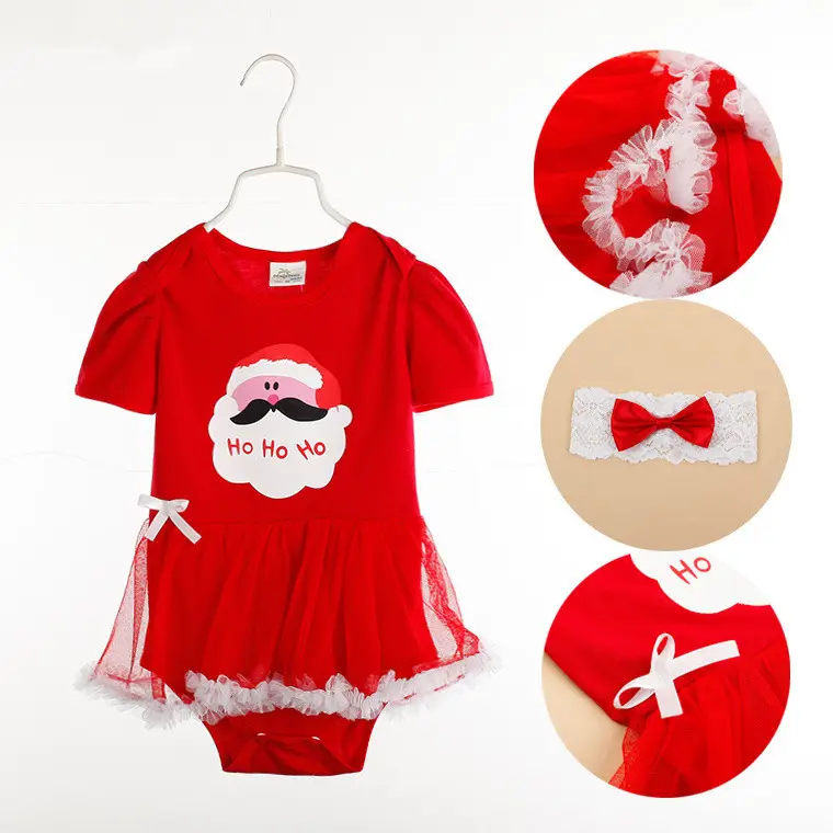 Weihnachten Großhandel Spitze Petti Baby Girl Kleid Stram pler Großhandel