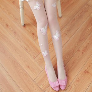 Лолита милые женские вышитые бабочки Элегантные корейские женские колготки компрессионные чулочно-носочные изделия колготки - Product Image 4