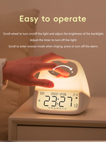 Orange Dot Rechargeable Blanc Chaud Mignon Portable Table Smart Digital Led Réveil avec Veilleuse pour Chambres