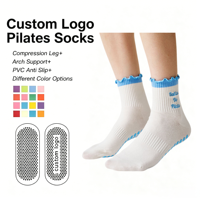 Chaussettes de yoga antidérapantes à volants POPSOX, longueur mi-mollet, légères, pour le ballet, le fitness, la broderie, le Pilates, Kaos Kaki