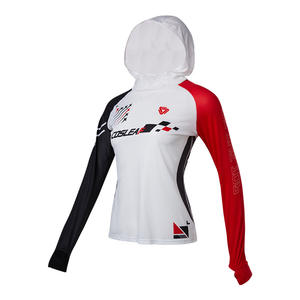 Top fino de verano con capucha para correr para mujer, Camiseta estampada de secado rápido con mangas largas transpirables para deportes al aire libre - Product Image 4