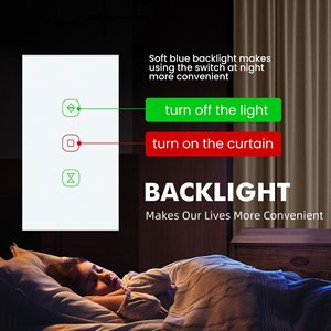 Zigbee Smart Touch Curtain Switch Panel 2.4Ghz Battery Powered Tuya Alexa Voice Control For Smart Home Automation - Product Image 3