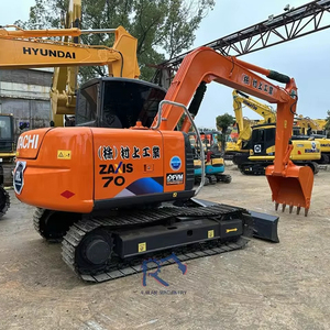 Mini-excavatrice Hitachi ZX70 d'occasion de haute qualité, 7 tonnes, sur chenilles, avec boîte de vitesses, pompe et moteur, importée du Japon, prix réduit, à vendre - Product Image 1