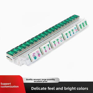 Luxury Modern 160-Piece Personalized Artwork Green Crystal 4-Player <b>Entertainment</b> Miss Acrylic American Mahjong Tile Set - Product Image 1