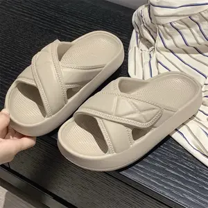 Xixitiao Zomer Strand Casual Outdoor Anti-Slip Waterdichte Eva Dikke Zool Cross Strap Sandal Slippers Voor Dames Meisjes