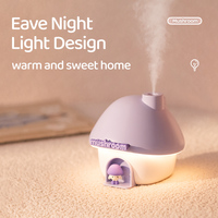 Diffuseur d'huiles essentielles portable Mushroom House avec projecteur lumineux 300ml, mignon et fonctionnant sur piles