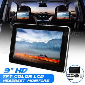Monitor de Audio para Reposacabezas de Coche de 9 Pulgadas, Pantalla LCD TFT a Color HD, Pantalla Digital con Entrada AV, Radio, Soporte para Cámara de Reversa, Reproductor MP5 - Product Image 1