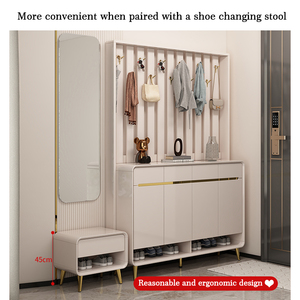 Meuble de couloir en bois de haute qualité certifié CE, directement de l'usine, combinant rangement pour chaussures et support à vêtements - Product Image 5